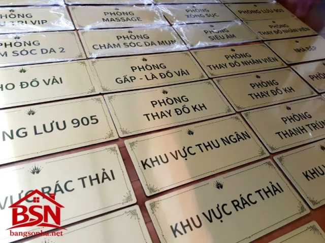 Bảng tên phòng Alu sang trọng uy tín bền đẹp thi công nhanh chất lượng cao