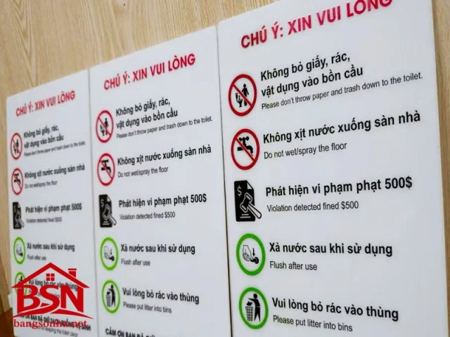 Biển báo cấm Mica hiện đại sang trọng giá rẻ đẹp bền thi công nhanh