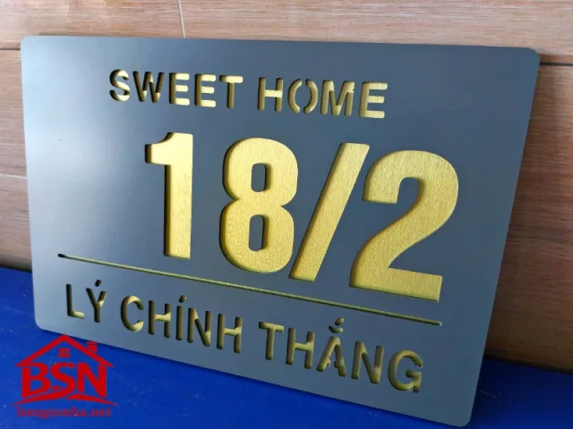 Bảng số nhà CNC bền hiện đại phù hợp nhà phố và căn hộ