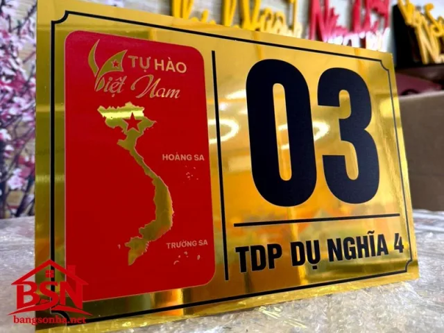 bảng số nhà bản đồ Việt Nam giá rẻ phù hợp nhiều kiểu mặt tiền