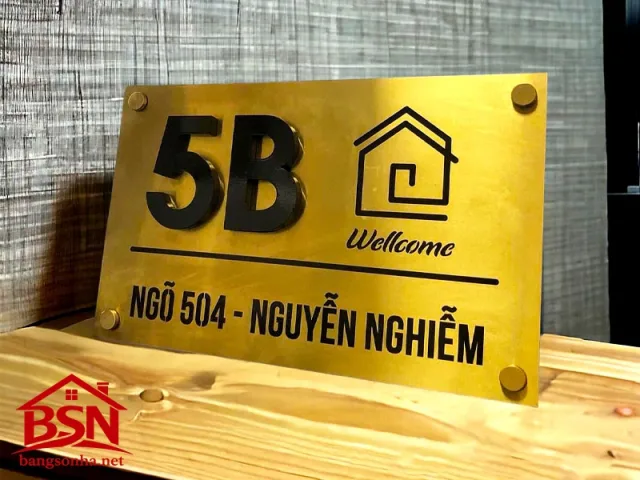 bảng số nhà hình ngôi nhà hiện đại phù hợp trang trí trước nhà