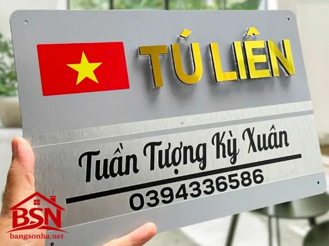 bảng số nhà lá cờ Việt Nam uy tín phù hợp mặt tiền sang trọng