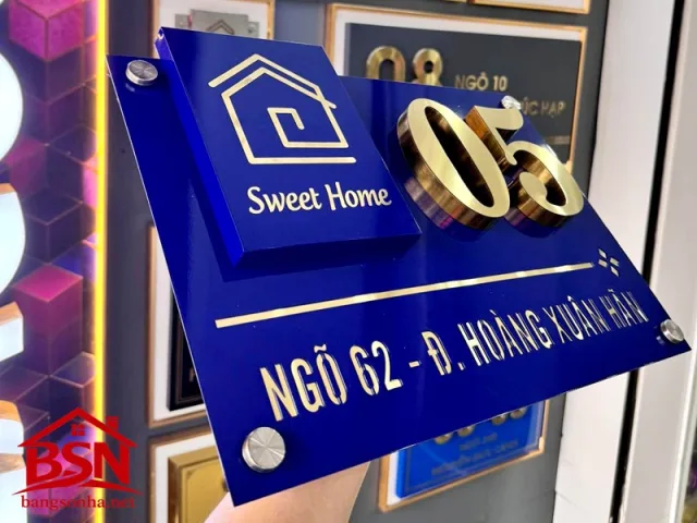bảng số nhà lá cờ Việt Nam thi công nhanh cho công trình dân dụng