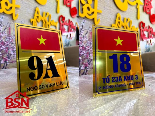 bảng số nhà lá cờ Việt Nam uy tín cho nhà ở và công trình nhỏ