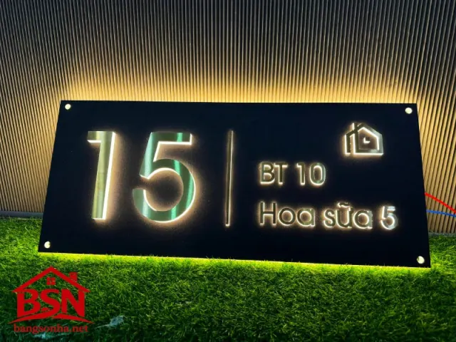 bảng số nhà inox có đèn đẹp cao cấp giá rẻ cho mặt tiền nổi bật