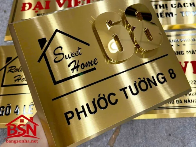 Bảng số nhà inox chữ nổi đẹp bền cho không gian ngoài trời