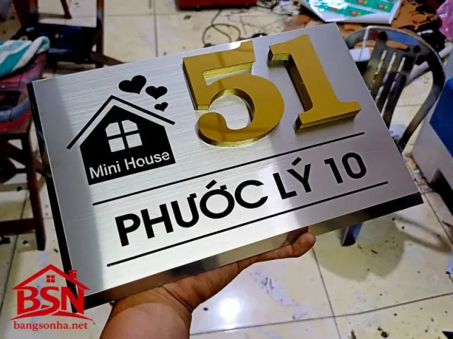 Bảng số nhà inox chữ nổi hiện đại phù hợp nhiều kiểu kiến trúc