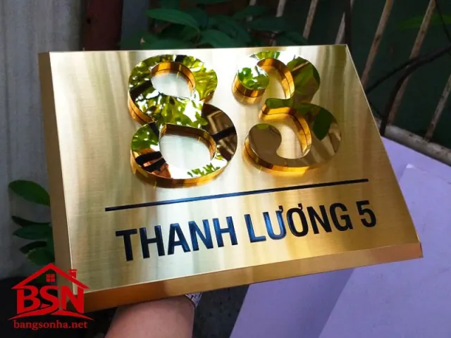 Bảng số nhà inox chữ nổi cao cấp làm nổi bật phong cách mặt tiền