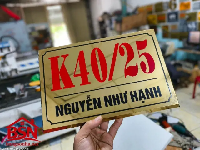 Bảng số nhà inox in UV sang trọng cho biệt thự và nhà phố