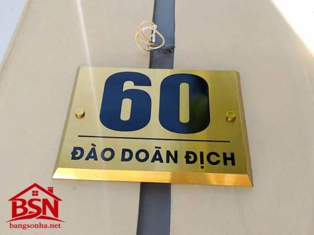 Bảng số nhà inox in UV bền hiện đại phù hợp nhiều kiểu nhà