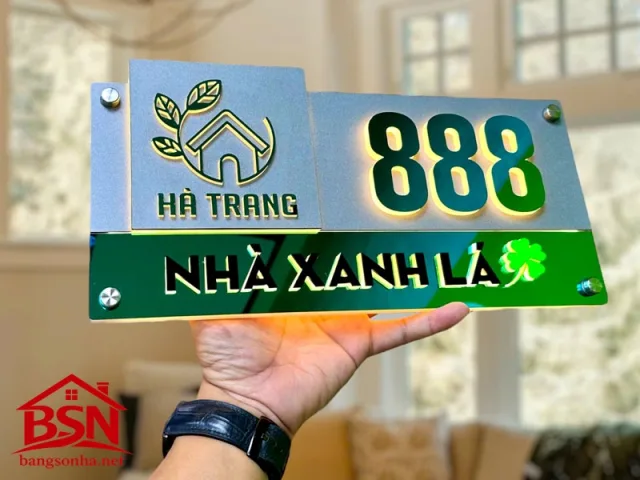 Bảng Số Nhà Alu Có Đèn hiện đại thi công nhanh cho nhà ở sang trọng