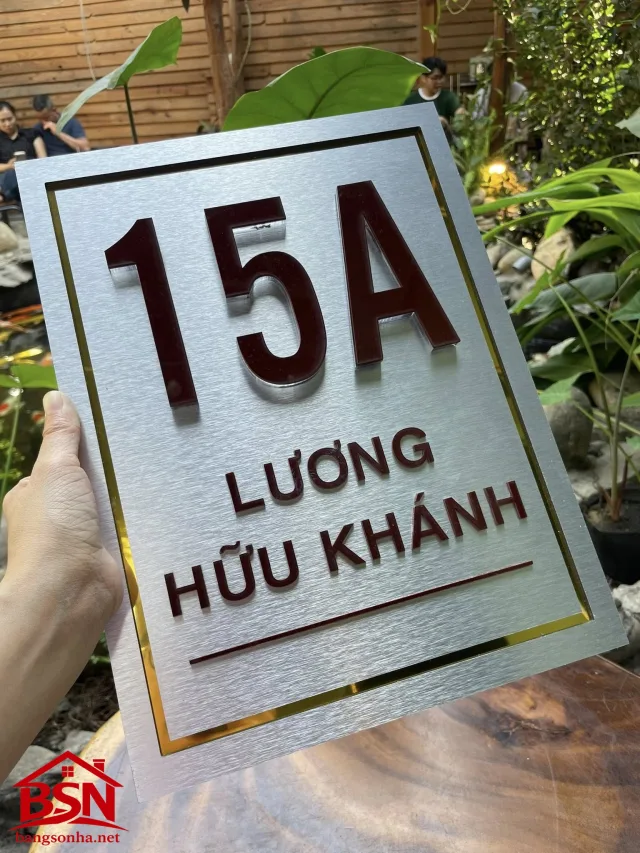 Bảng số nhà chữ nổi đỏ đô cao cấp