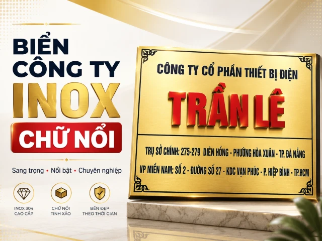 Biển Công Ty Inox Chữ Nổi Là Gì