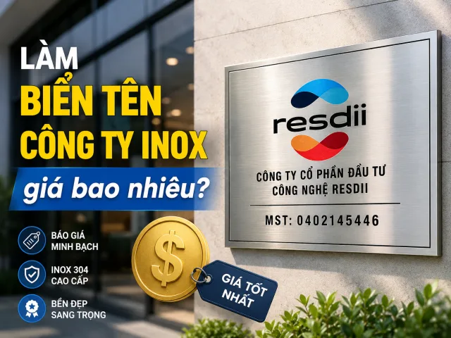 Làm Biển Tên Công Ty Inox Giá Bao Nhiêu