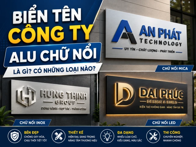 Biển Tên Công Ty Alu Chữ Nổi