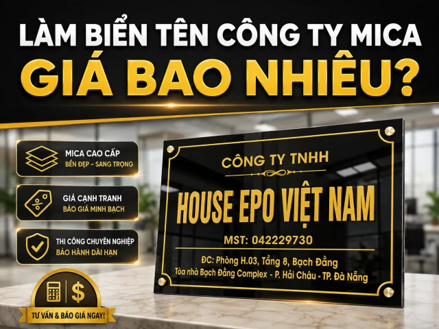 Làm Biển Tên Công Ty Mica
