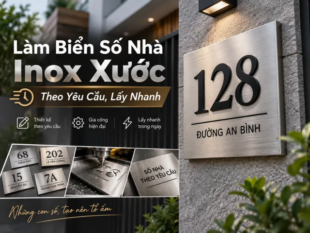Làm Biển Số Nhà Inox Xước