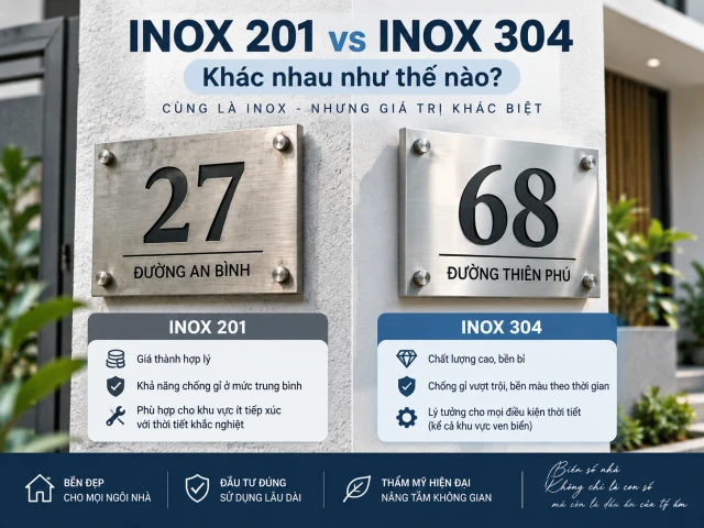 Biển Số Nhà Inox 201 Và Inox 304