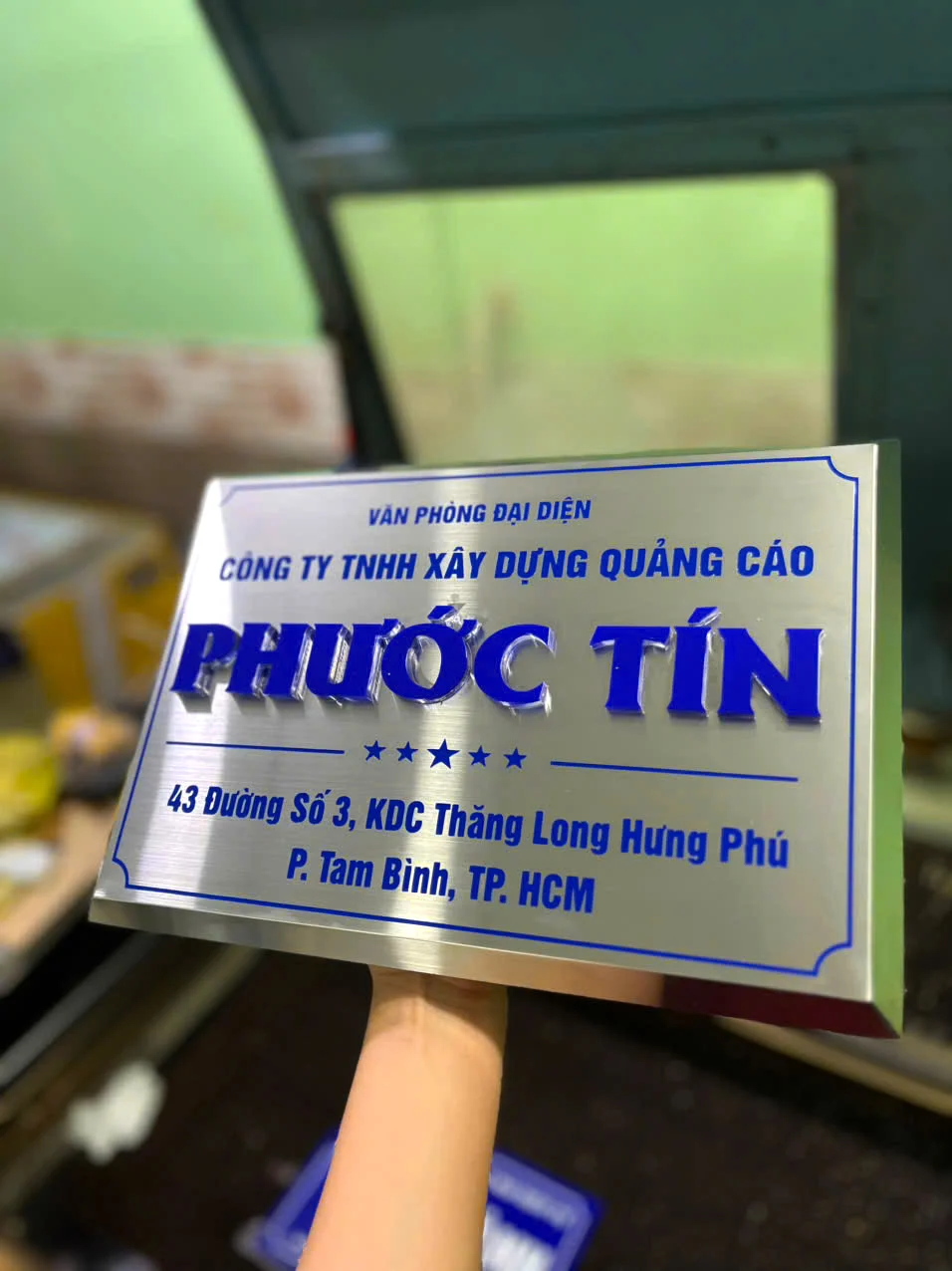 Bảng Tên Công Ty Inox Chữ Nổi 20x30cm