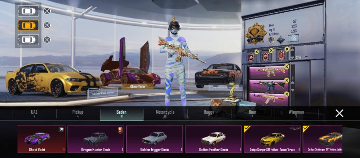 Inferno Helmet | Blue Mummy Set | 3x Sports Cars | M416 Guru Lvl 6 + 7x Kill Msg | Rare Inventory | Garented Account