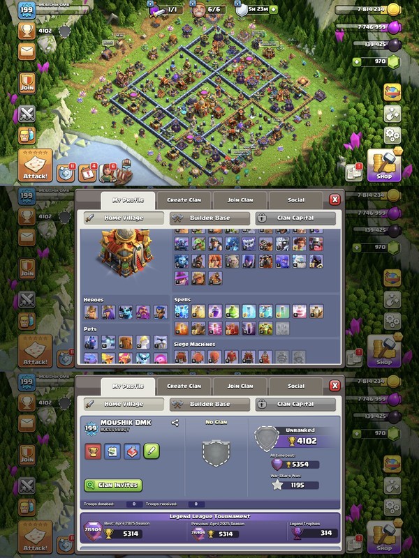 Th-16 Pure Donation[] Highly Trops[] Dark+ Yellow Wall[] 6 builder[] best defence[] Nc-1000[] Exp-199[] Android ios
