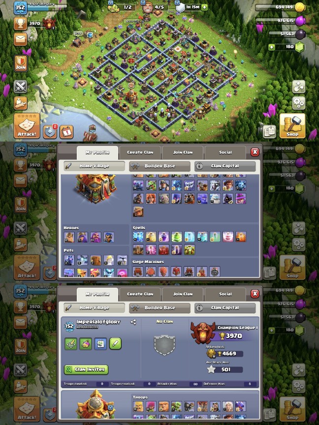 Th-16 Low Defence [] High Hero [] High Wall [] High Trops [] Hero-62/76/54/26[] Equipment Yes[] NC Free[] Exp-152[] Full Access