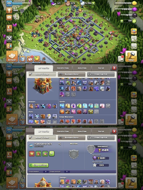 Th-16 Max Defence[] High Trops[] Hero-45/68/30/16[] Fully Blue wall[] Nc-Free[] Exp-195[] Full Access