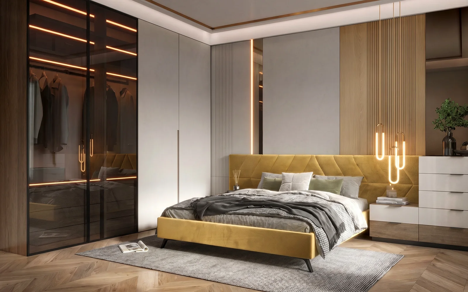 Modern Interior of Bedroom furniture design - detail 1