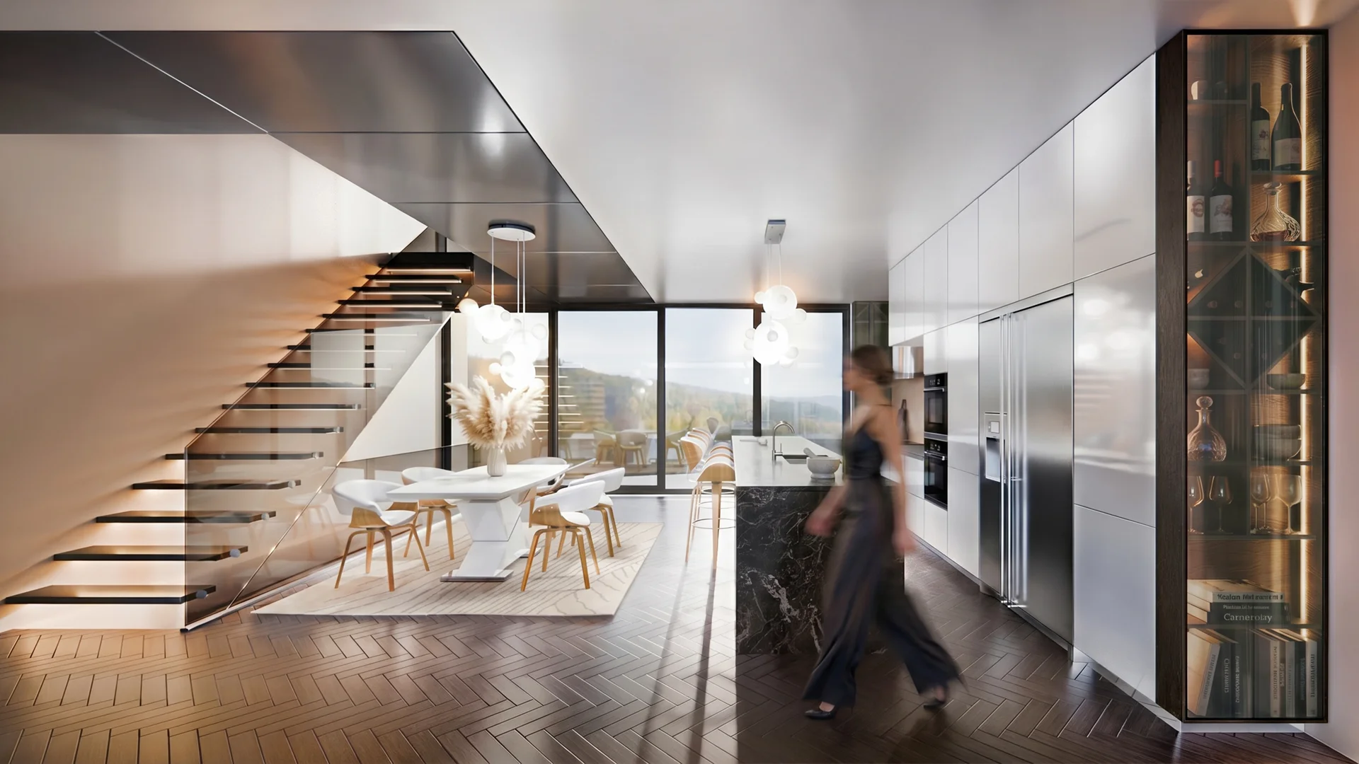 Sophisticated Open-Plan Kitchen & Dining Interior - detail 1