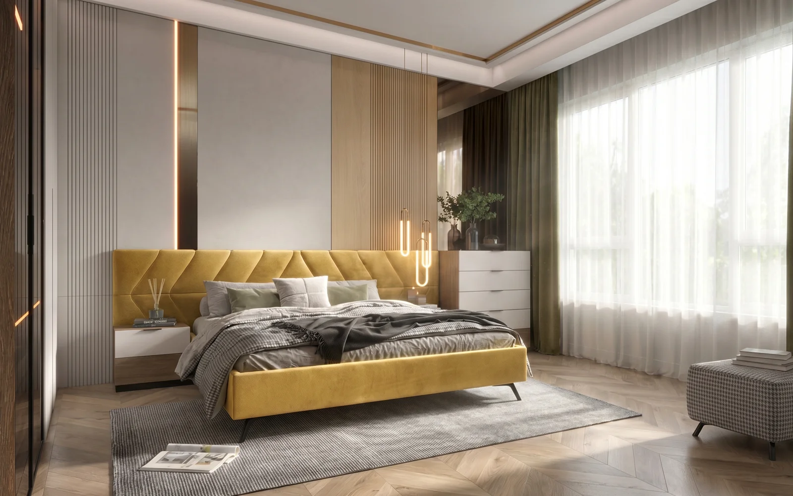 Modern Interior of Bedroom furniture design - detail 2