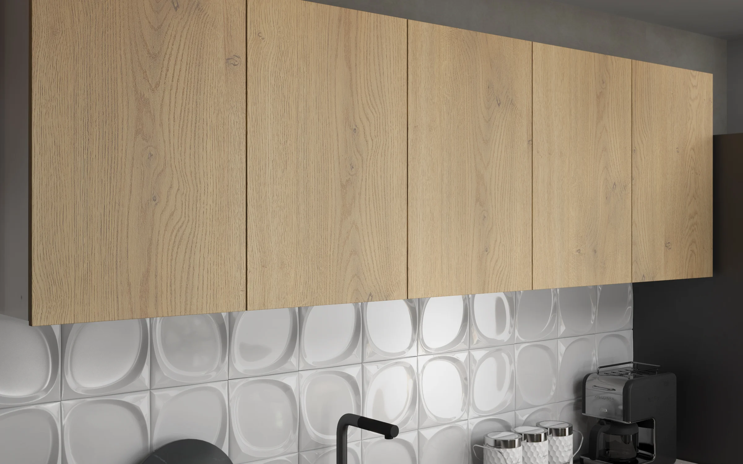Modern Kitchen - Oak & White Gloss - detail 4