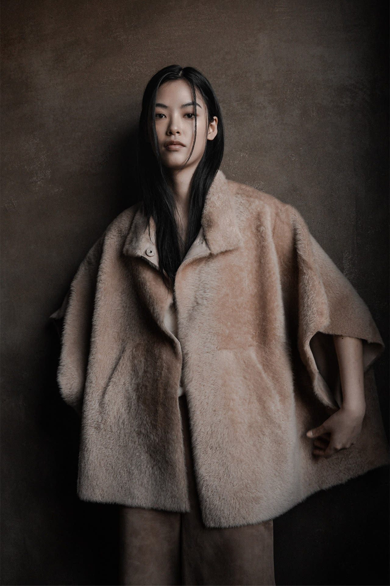 Ayasse Lammfellcape wendbar caramello