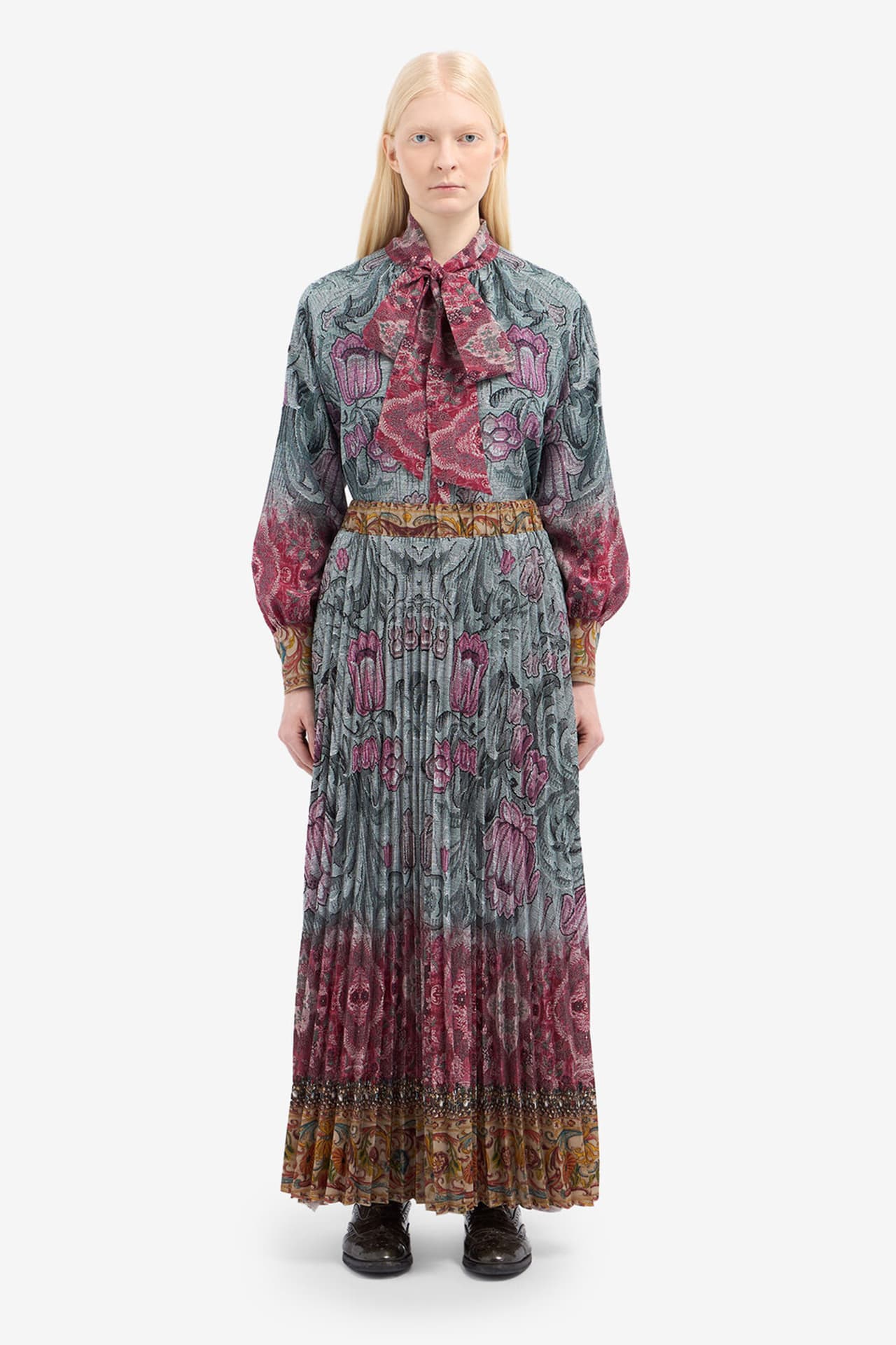 Pierre-louis-Marcia, Plissee Rock, Bluse Alodox, Seide