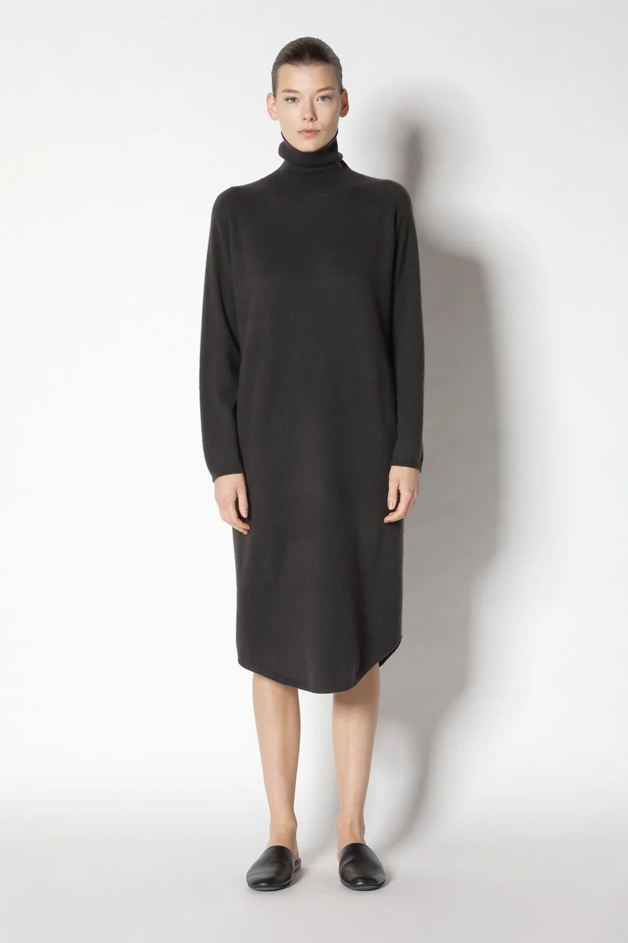 Sminfinity chilly maxi turtle dress, cashmere/cotton