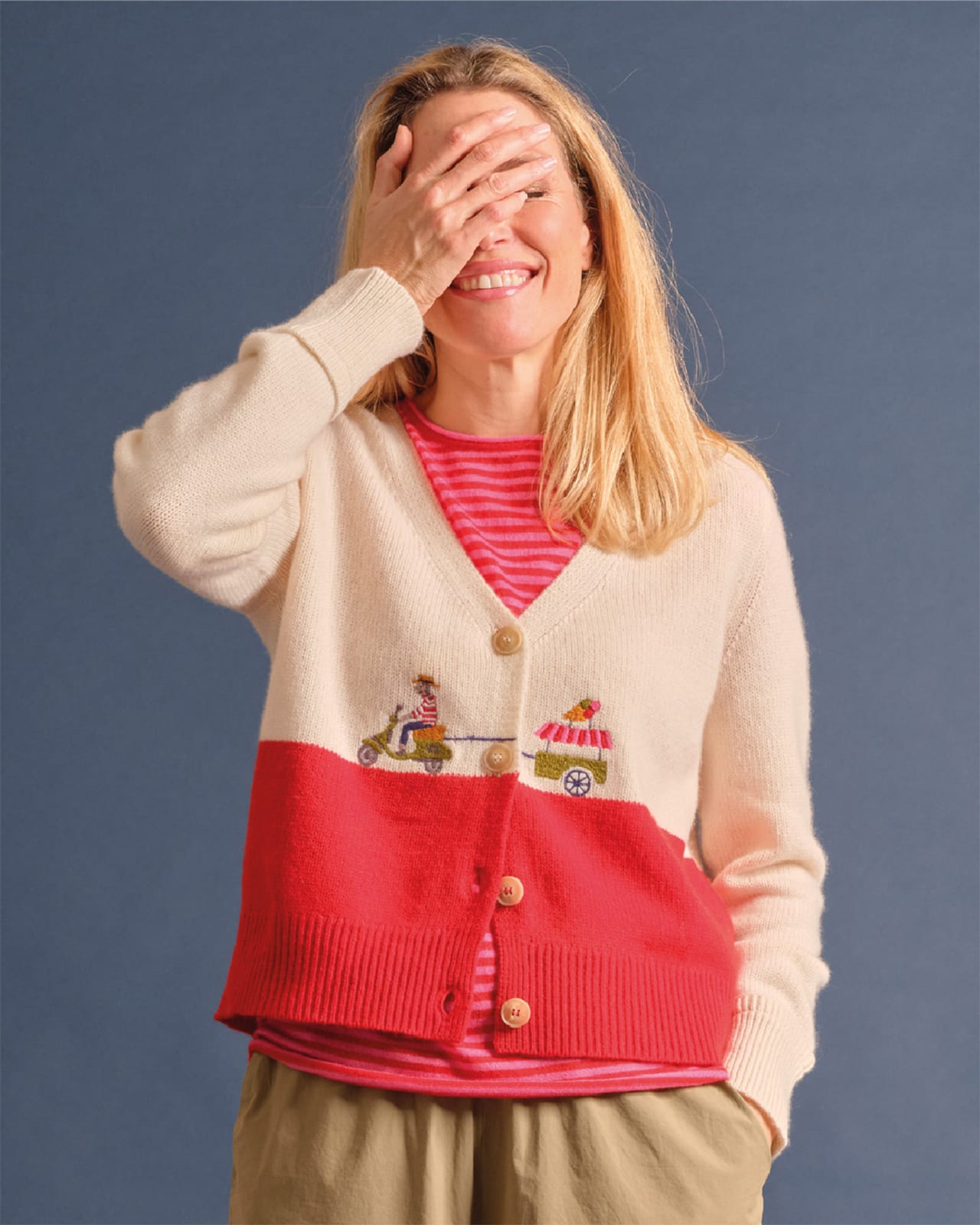 holygoat Cardigan Vespa - Ice ,Cashmere