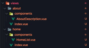 estructura componentes vista vue