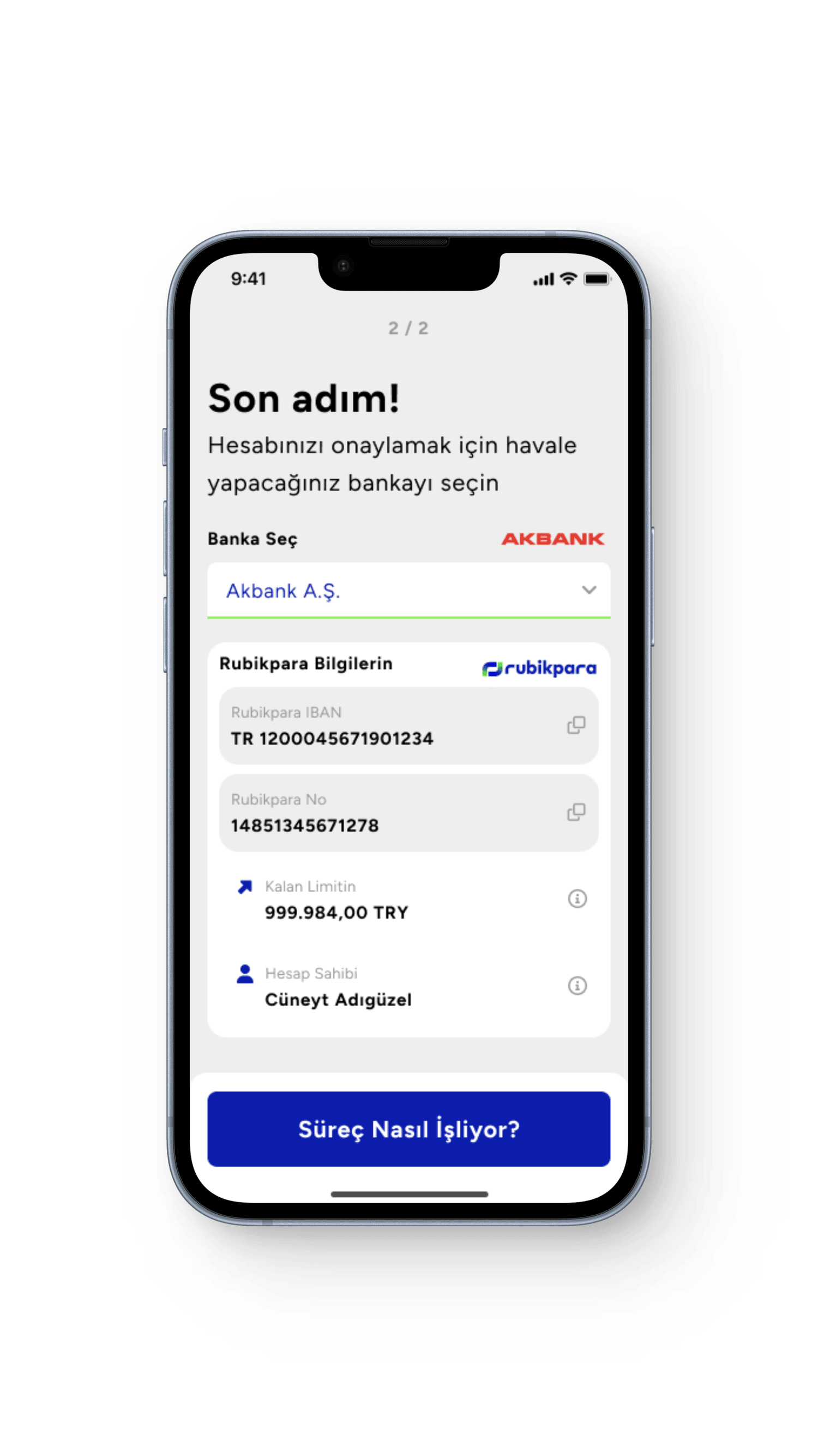 RubikPara profil onay ekranı
