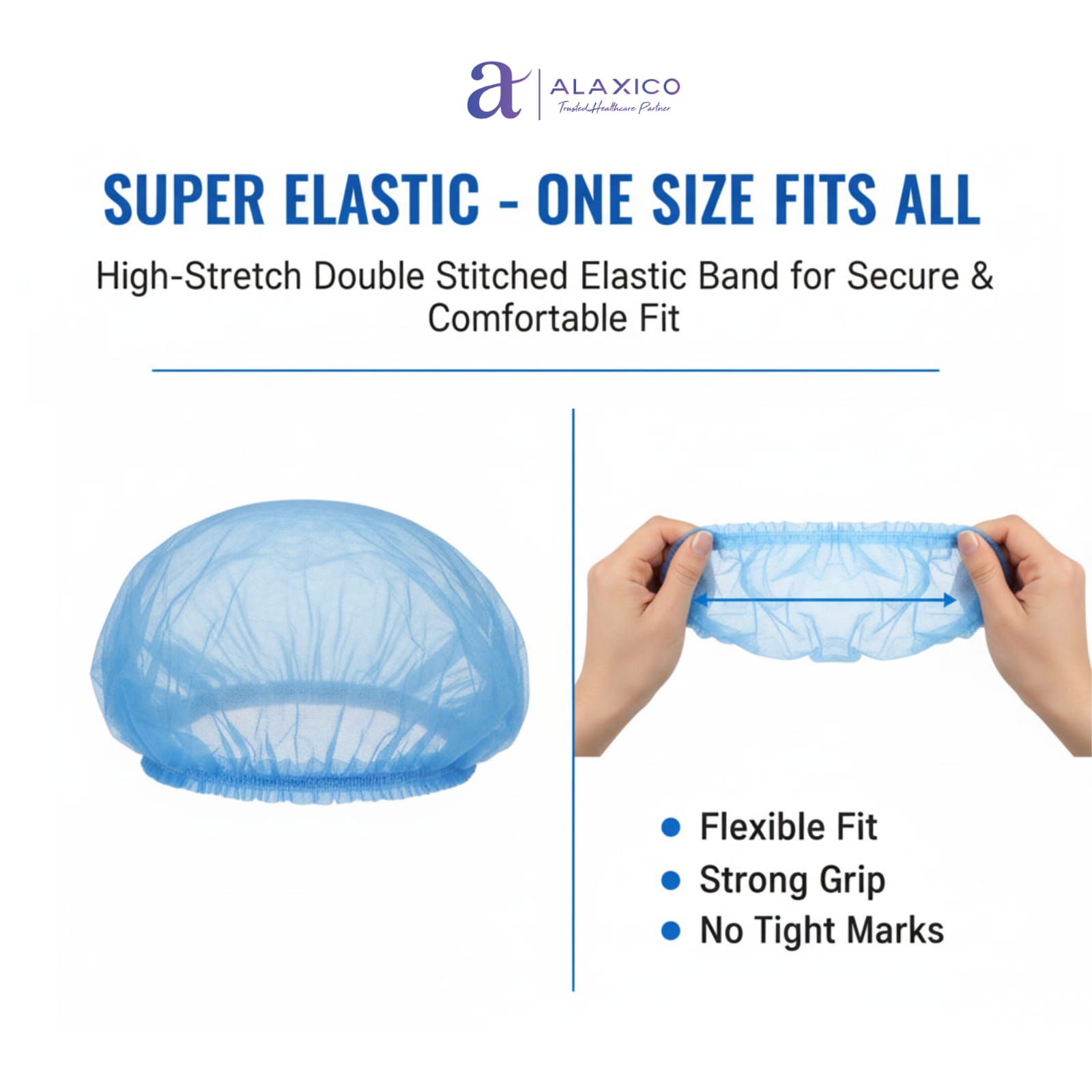 Alaxico Disposable Bouffant Cap (Pack of 100)