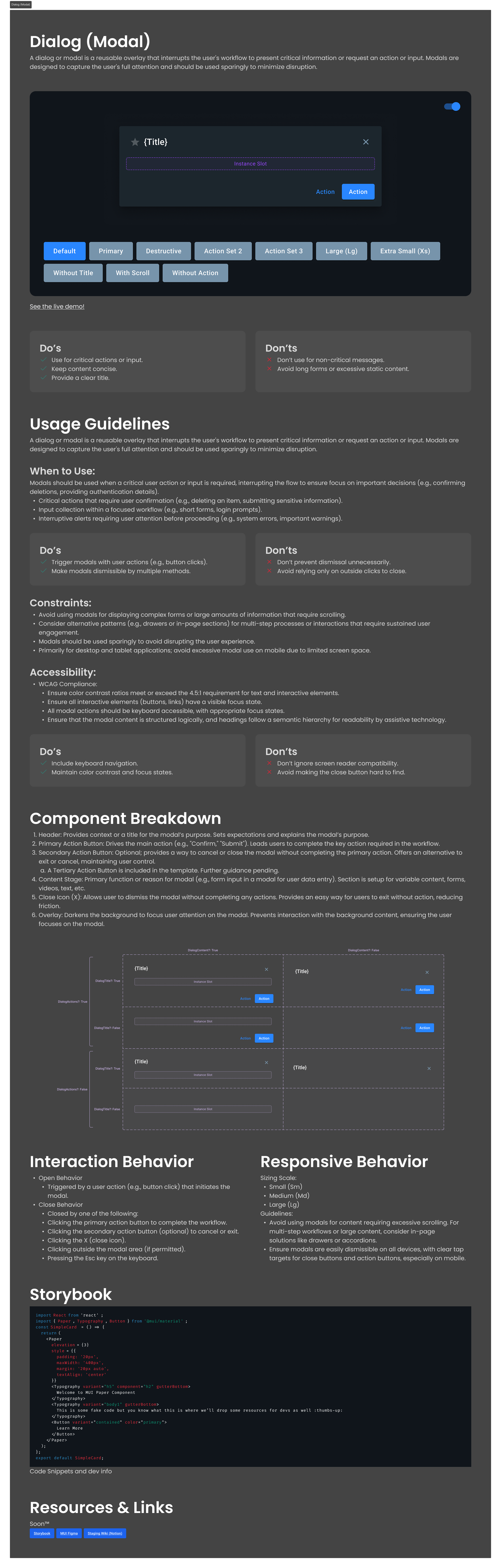Dialog/Modal Pattern