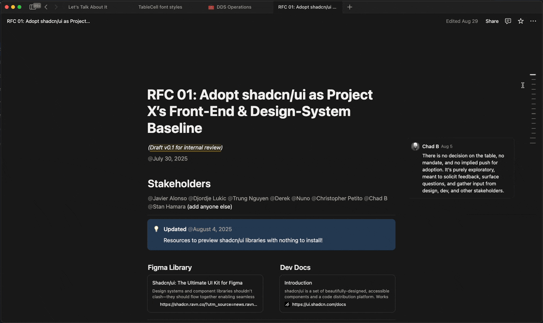 RFC document: Technical proof demonstrating no installation overhead, superior token integration, and extensibility benefits