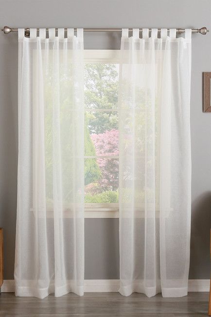White Sheer Tab Top Curtains