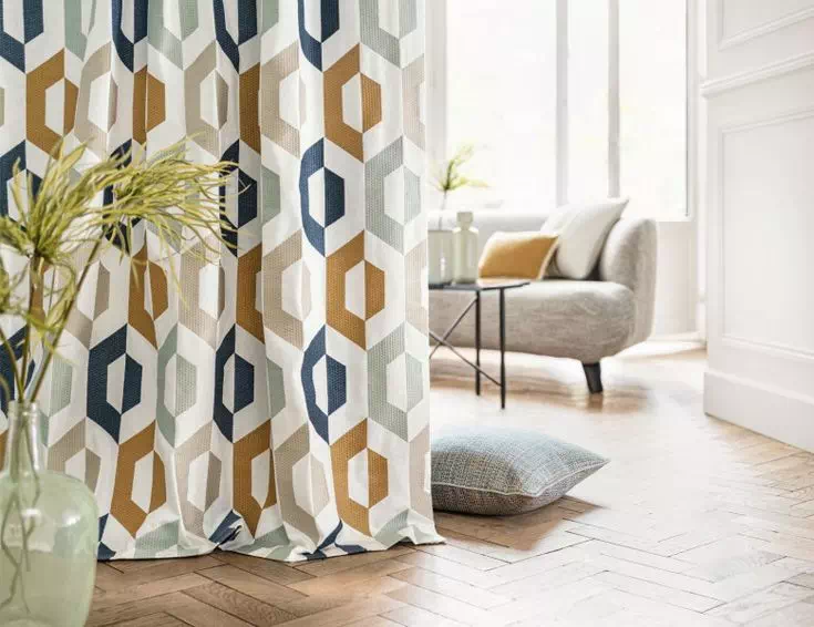 Geometric Curtains for Living Room