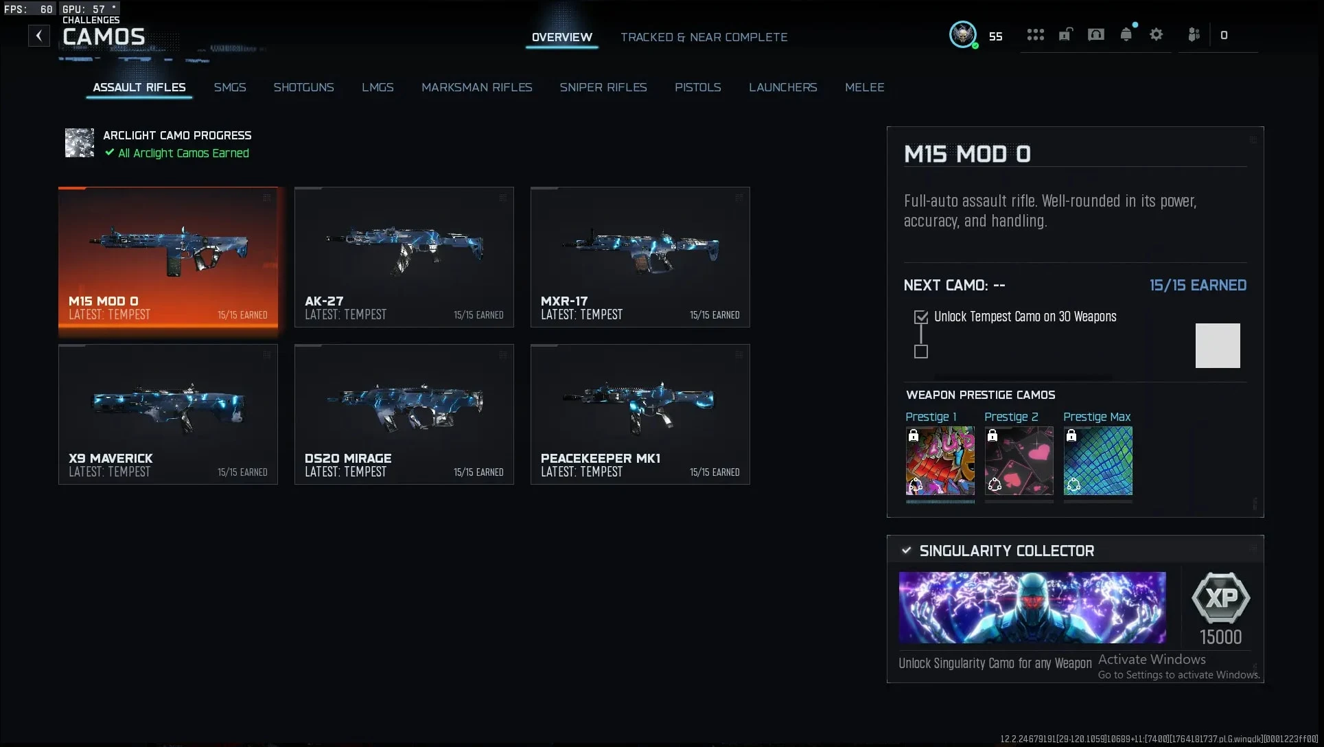 💎 BO7/WZ | Singularity Camo | Prestige 5 | Level 56 | Full Access | Ranked Ready