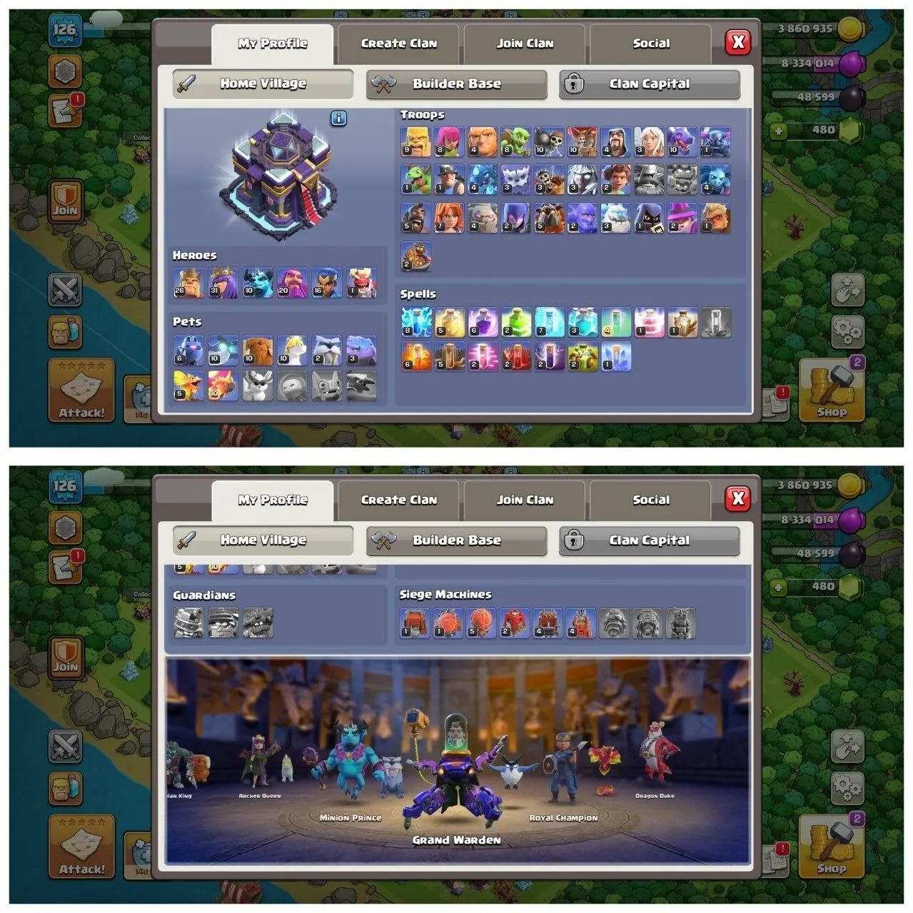 TH15 HALF MAX ID⚡️8 EPIC EQUIPMENT⚡️XP-126⚡️HERO 26-31-10-20-16-1⚡️