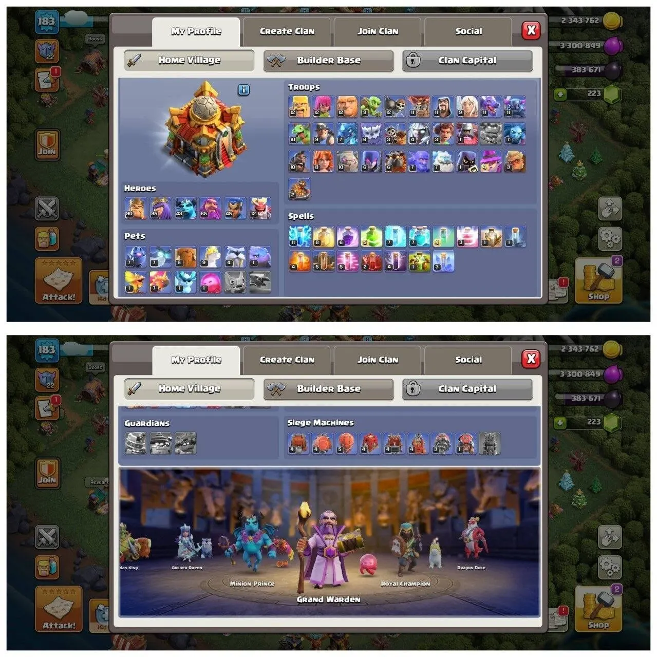 TH16 NEAR MAX ID⚡️5 EPIC EQUIPMENT⚡️XP-183⚡️HERO 90-95-43-65-45-12⚡️