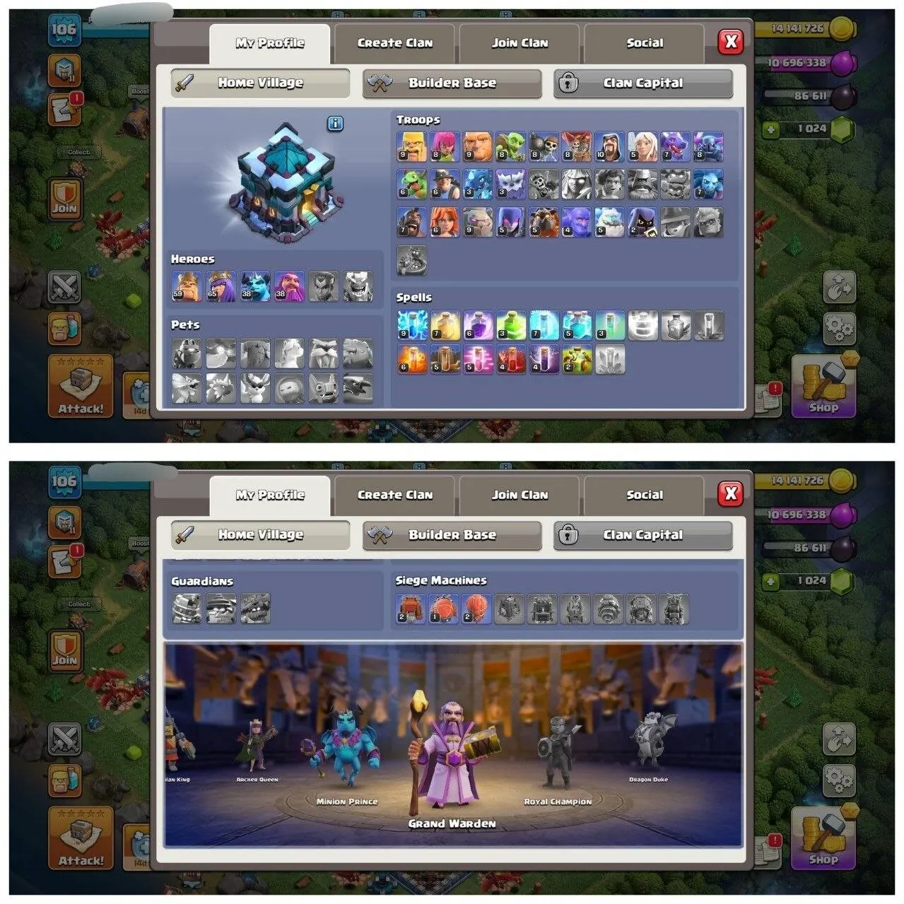 TH13 ALMOST MAX ID⚡️5 EPIC EQUIPMENT⚡️XP-106⚡️HERO 59-65-38-38⚡️