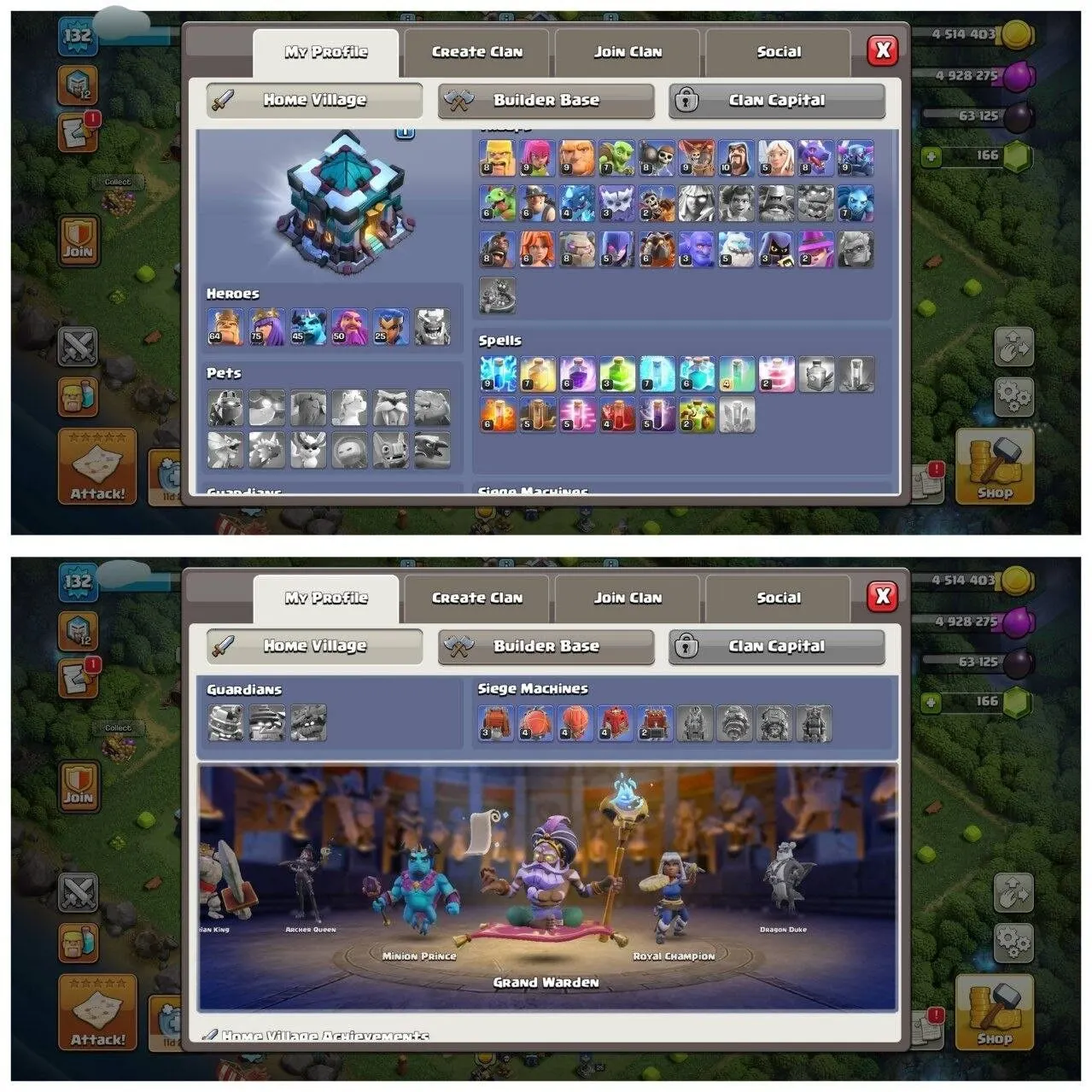 TH13 NEARMAX ID⚡️4 EPIC EQUIPMENT⚡️XP-132⚡️HERO 64-75-45-50-25⚡️