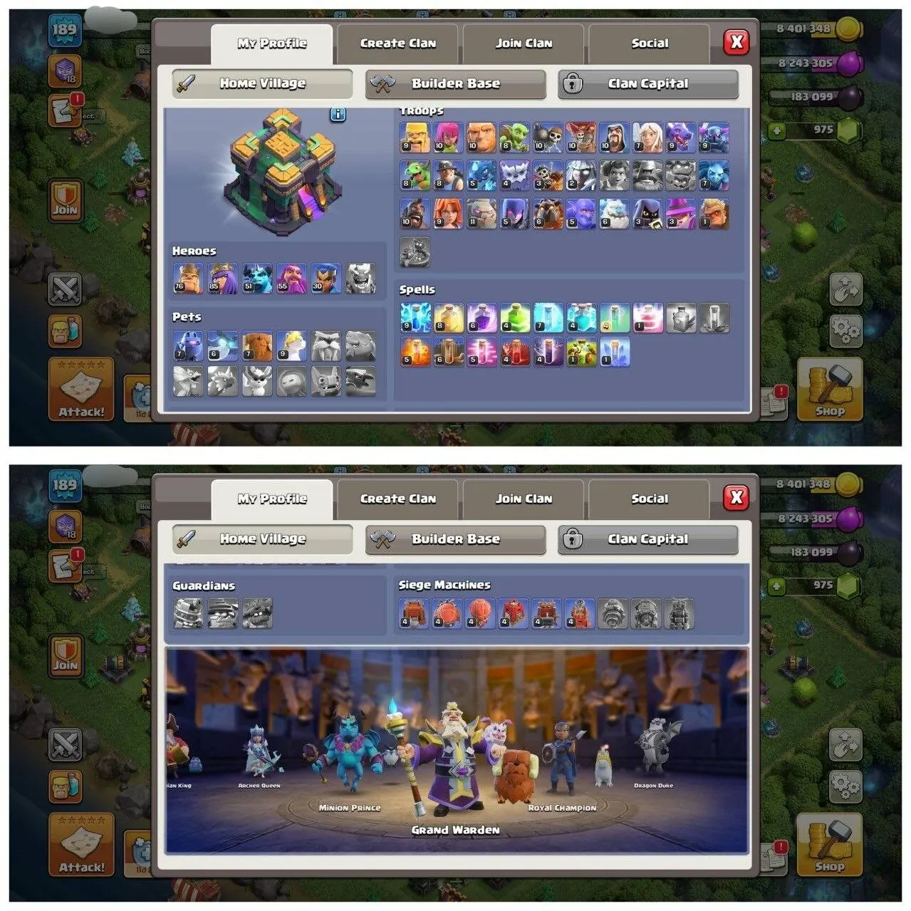 TH14 SEMI MAX ID⚡️3 EPIC EQUIPMENT⚡️XP-189⚡️HERO 76-85-51-55-30 ⚡️