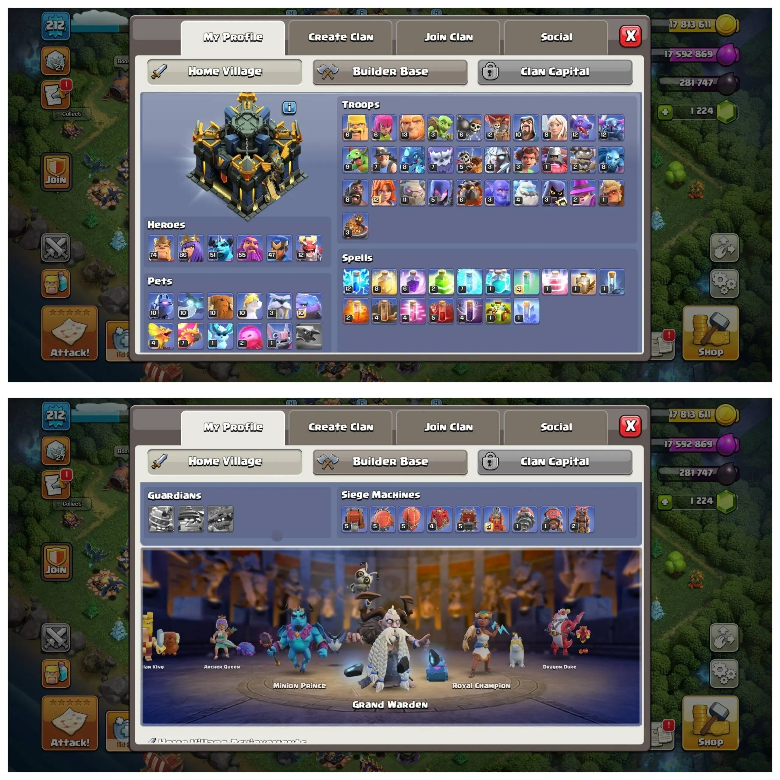 TH17 HALF MAX ID⚡️8 EPIC EQUIPMENT⚡️XP-212⚡️HERO 74-86-51-55-47-12⚡️