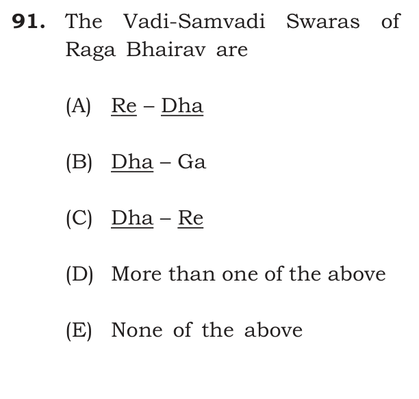 The Vadi-Samvadi Swaras of Raga Bhairav are